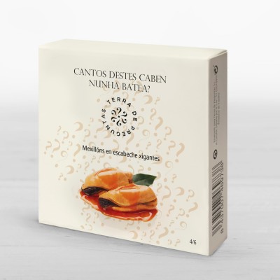 Mexillóns en escabeche xigantes das rías galegas